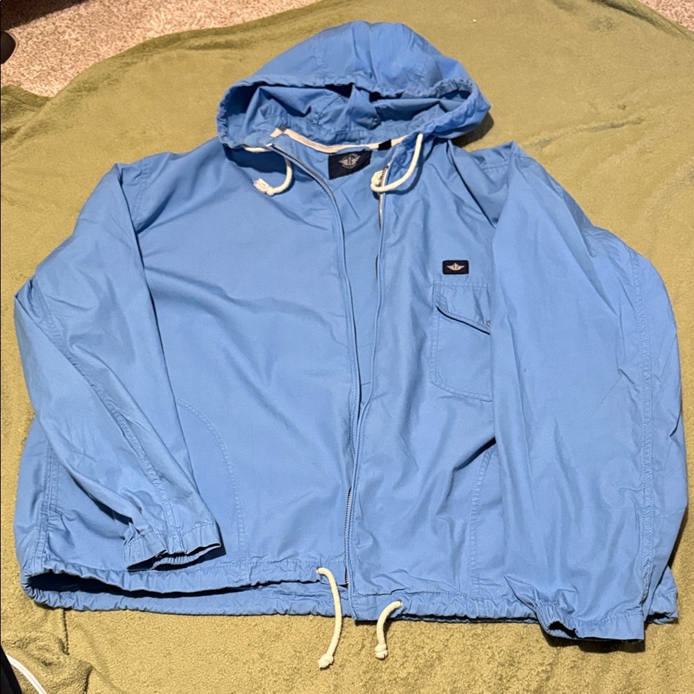 Dockers Light Blue Hooded Windbreaker